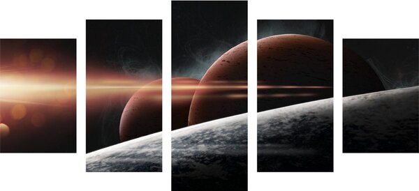 Quadri 5 pezzi – Pianeti nella galassia