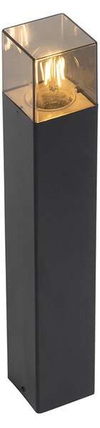 Lampada da esterno a terra nera 50 cm IP44 con vetro fumé - Denmark