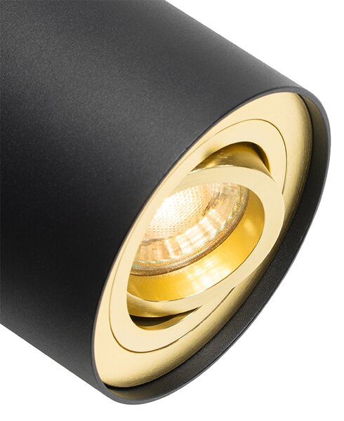 Faretto da soffitto nero con oro orientabile e inclinabile - Rondoo up