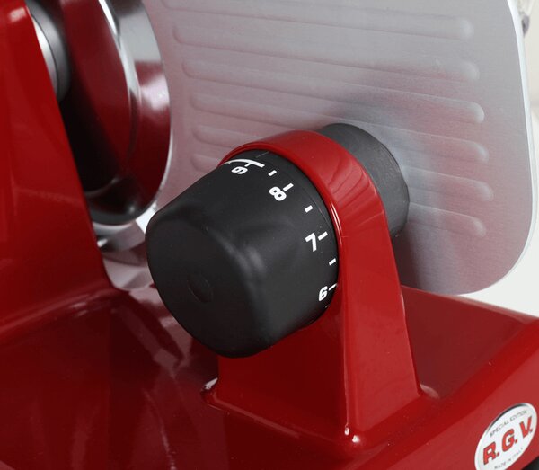 R.G.V. Affettatrice Professionale con Lama 22 cm Inox E Motore 120W - 22LUXOR RED 90248