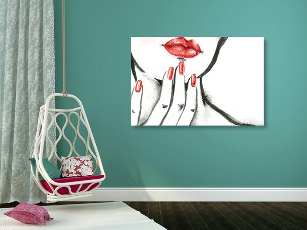 Quadro su tela – Ritratto di donna in acquerello
