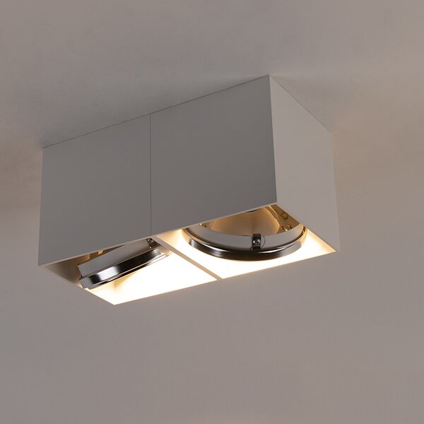 Faretto di design bianco rettangolare 2 luci - Box