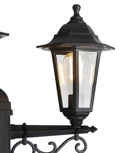 Lanterna da esterno classica nera 3 luci IP44 - New Haven