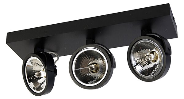 Faretto di design nero orientabile 3 luci - Go
