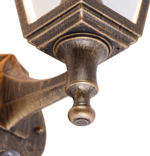 Lampada da parete antica dorata IP44 con sensore di movimento - Capital