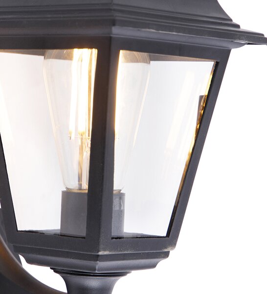 Lampada da parete per esterni classica nera con sensore di movimento - Capital