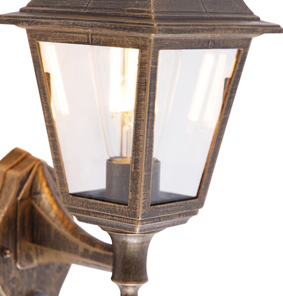 Lampada da parete antica dorata IP44 con sensore di movimento - Capital