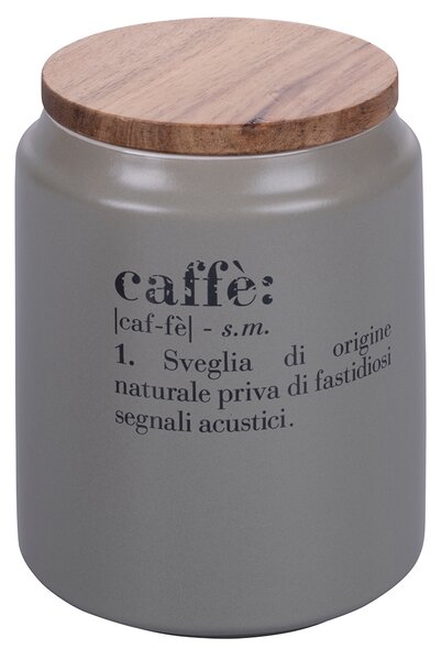 Barattolo Caffè con coperchio bamboo 800 ml in Gres Villa D’este Home Tivoli Grigio