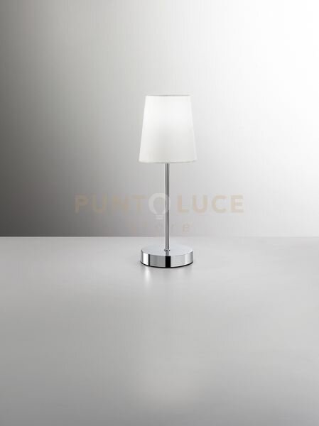 Adam lumetto in metallo cromo lucido paralume bianco 1 luce attacco