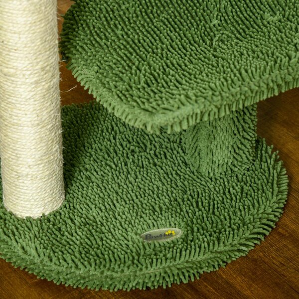 AllMyPets Albero per Gatti a Forma di Cactus con Tiragraffi e Pallina da Gioco 35x31x55.5 cm colore Verde e Bianco - D03DHGN