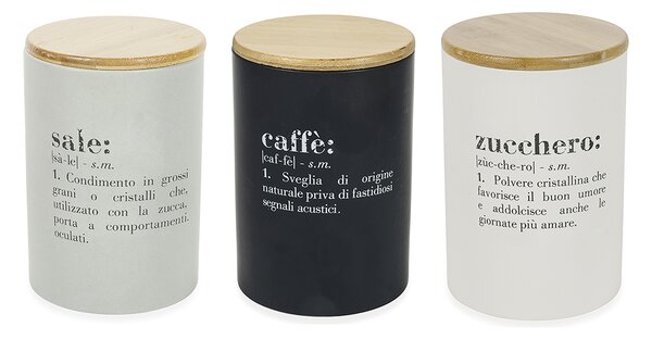 Set 3 Barattoli Sale Zucchero e Caffè 750 ml in Ceramica VdE Tivoli 1996