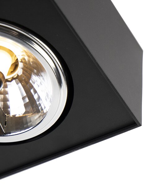 Faretto di design nero quadrato 4 luci - Kaya