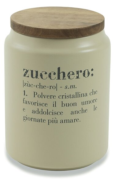 Barattolo Zucchero con coperchio bamboo 800 ml in Gres Villa D’este Home Tivoli Crema