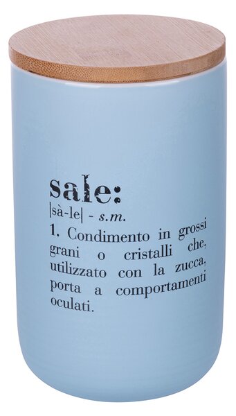 Barattolo Sale Double Face 750 ml in New Bone China VdE Tivoli 1996 Acquamarina