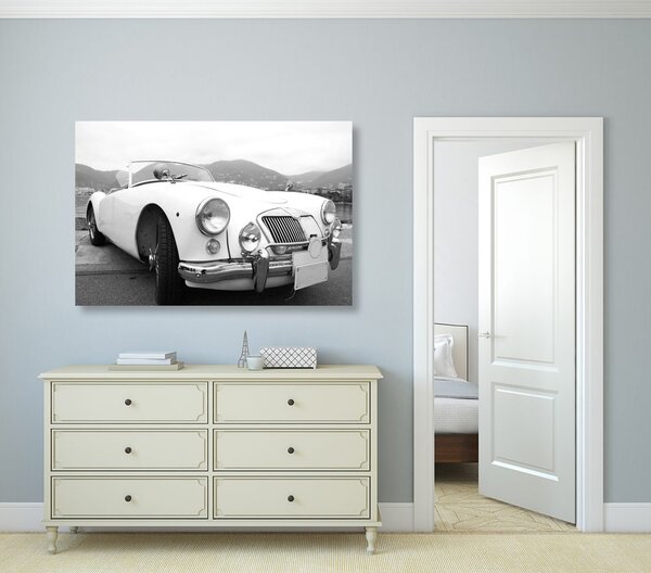 Quadro su tela – Vettura d'epoca di lusso in bianco e nero