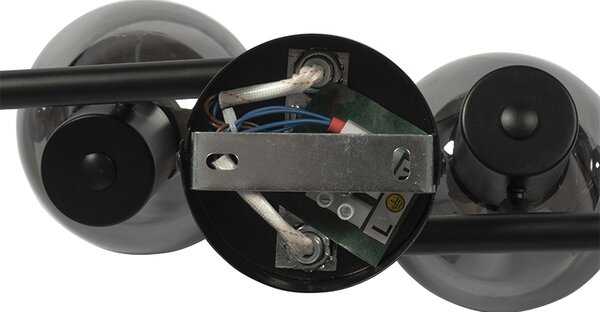 Plafoniera Art Déco vetro fumé nero 4-luci - VIDRO