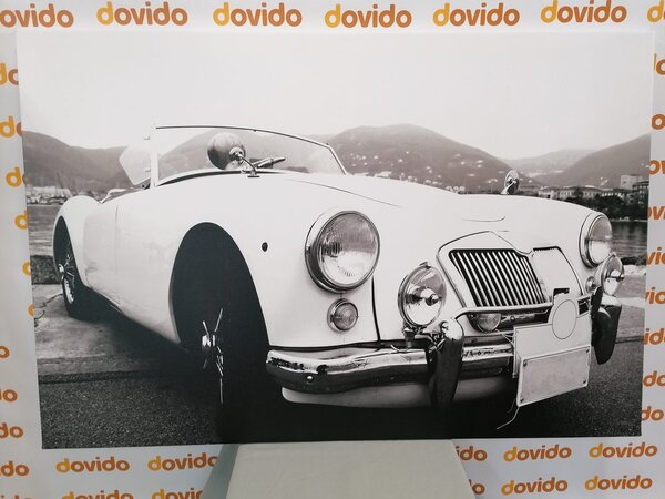 Quadro su tela – Vettura d'epoca di lusso in bianco e nero