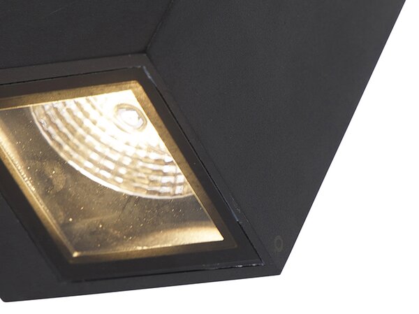 Applique moderna nera 2 luci GU10 AR70 IP54 - Baleno