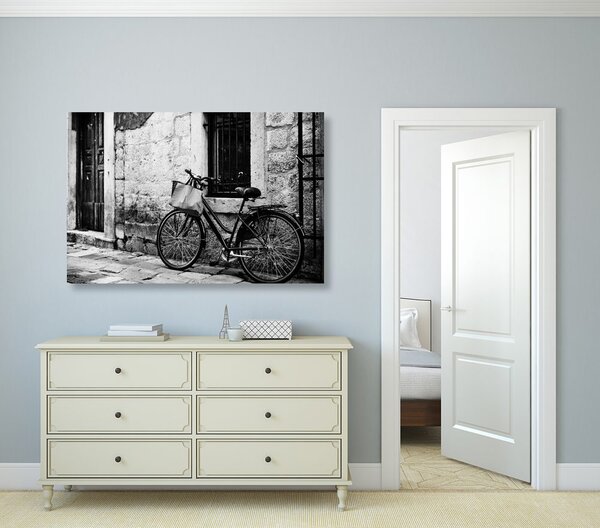 Quadro su tela – Bicicletta retrò in bianco e nero
