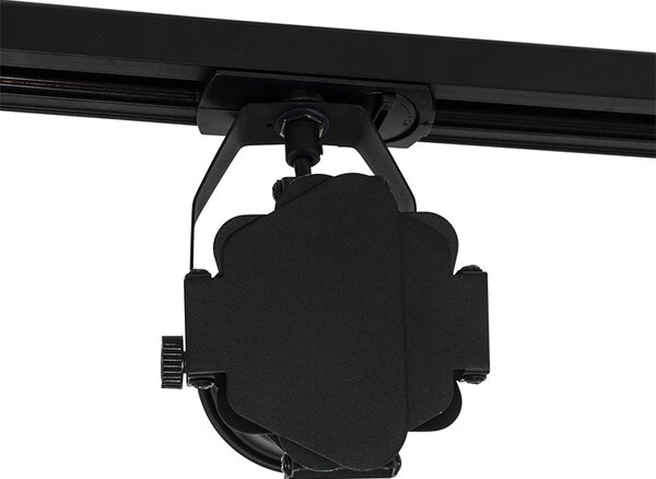 Sistema di illuminazione a binario moderno con 5 faretti nero 1 fase - Iconic Movie