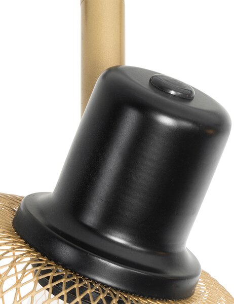 Faretto industriale nero con oro 4 luci - Bliss Mesh