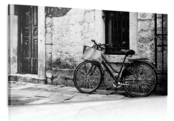 Quadro su tela – Bicicletta retrò in bianco e nero