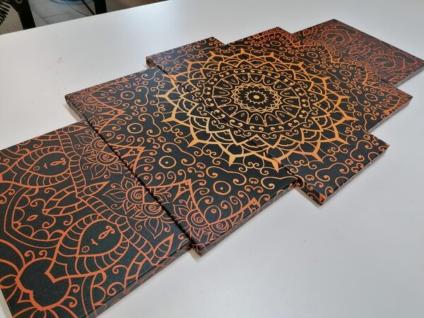 Quadri 5 pezzi – Mandala vintage in stile indiano