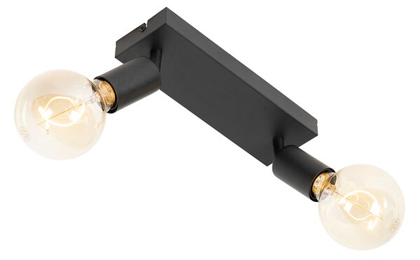 Faretto moderno nero rettangolare 2 luci - Facil