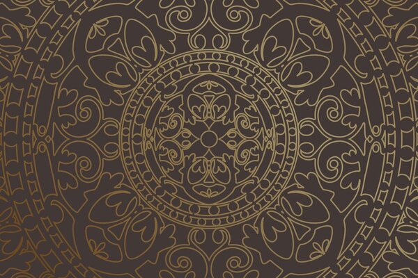 Quadro su tela – Ornamento orientale dorato