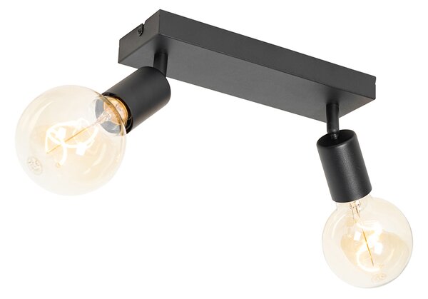 Faretto moderno nero rettangolare 2 luci - Facil