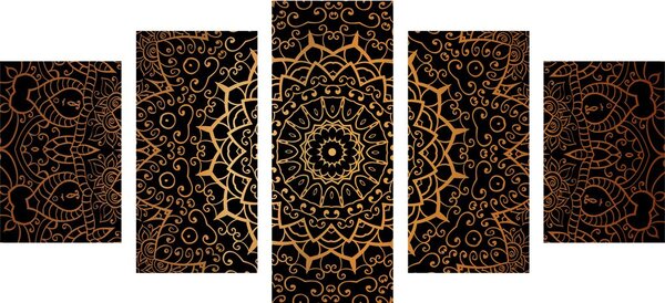 Quadri 5 pezzi – Mandala vintage in stile indiano