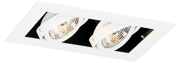 Faretto da incasso moderno bianco 2 luci orientabile - Oneon 70