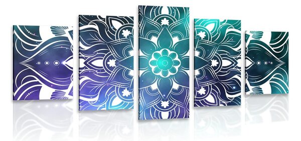 Quadri 5 pezzi – Mandala moderna con motivo orientale