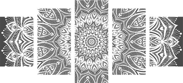 Quadri 5 pezzi – Mandala armonia in bianco e nero