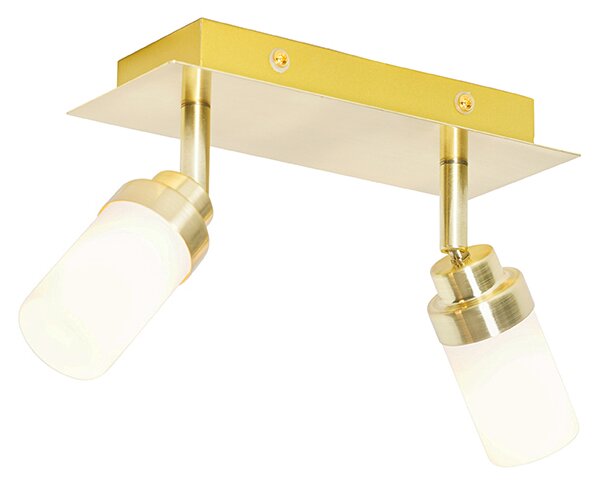 Faretto da bagno moderno ottone 2 luci IP44 - Japie