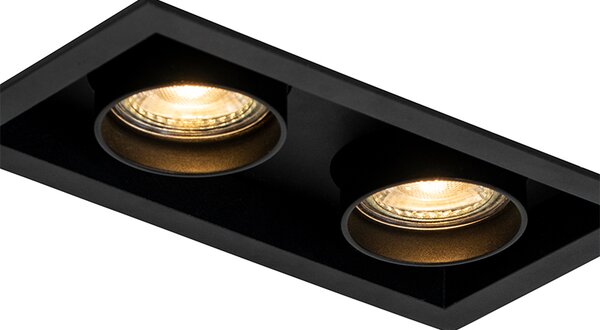 Faretto da incasso moderno nero orientabile 2 luci - Roof