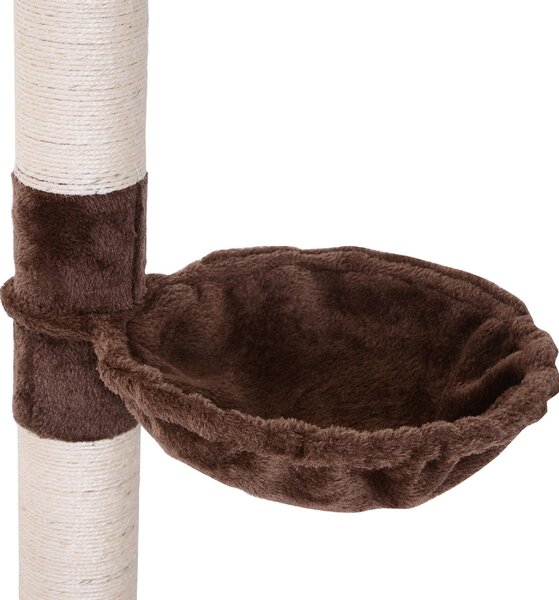AllMyPets Albero Tiragraffi Multilivello a Soffitto con Amaca e Altezza Regolabile 40x34x230-260 cm colore Marrone - D3DH9BNMAR