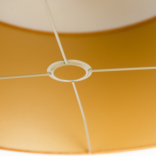 Paralume in velluto giallo ocra 50/50/25 con interno dorato