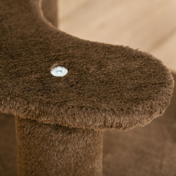 AllMyPets Albero Tiragraffi per Gatti a 3 Livelli con Lettino in Peluche e Pali in Sisal 40x65 cm colore Marrone - K567BN