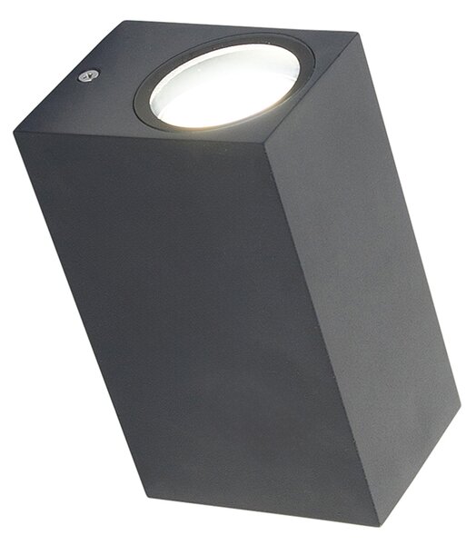 Lampada da parete intelligente grigio scuro IP44 incl. 2 WiFi GU10 - Baleno