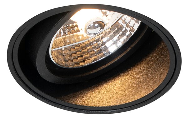 Faretto da incasso moderno nero senza cornice - Impact 70