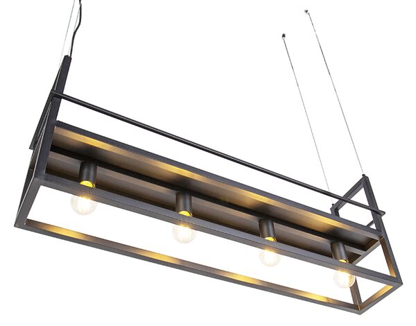 Lampada a sospensione intelligente nera incl. WiFi A60 - Cage Rack