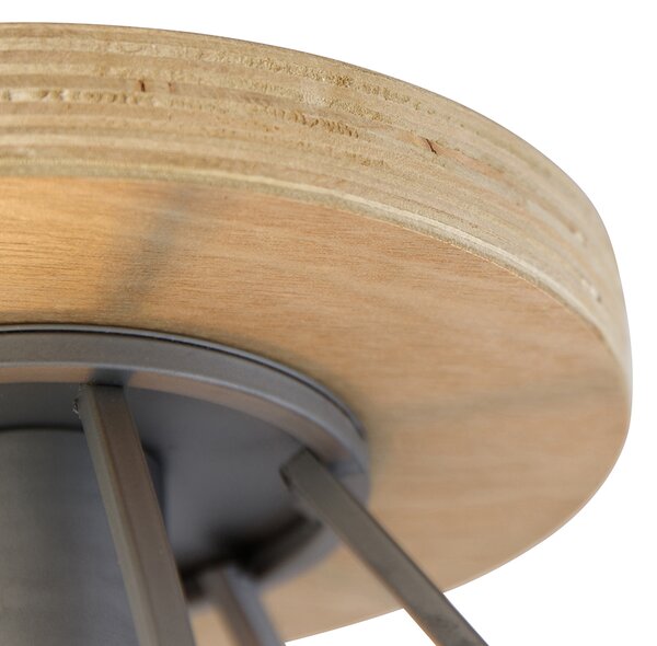 Lampada da soffitto intelligente grigio scuro con legno incl. WiFi E27 - Arthur