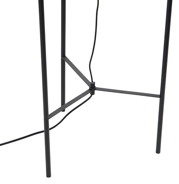 Lampada da terra intelligente nera con WiFi A60 vetro fumé - Bliss