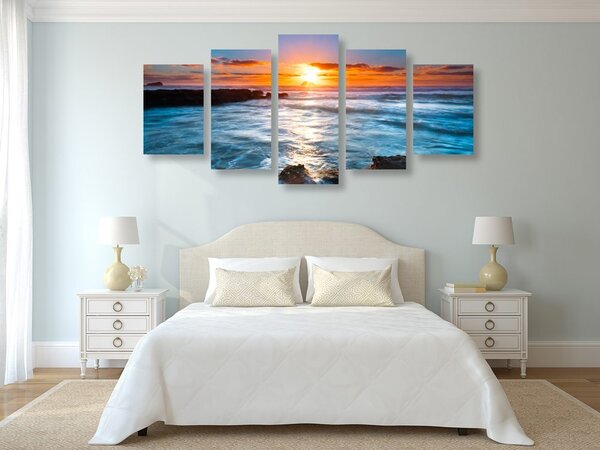 Quadri 5 pezzi – Tramonto romantico