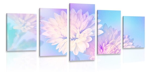 Quadri 5 pezzi – Fiore di crisantemo