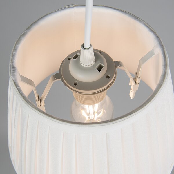 Lampada a sospensione retrò color crema 25 cm - Plisse