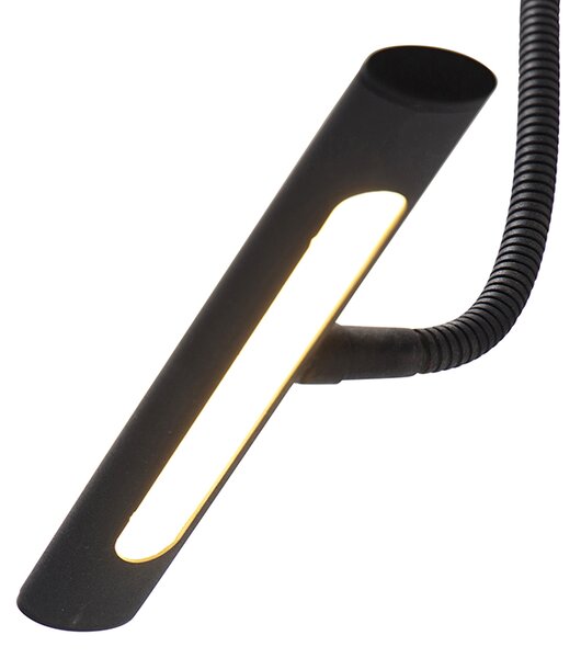 Applique da parete di design nera 18,5 cm con LED e dimmer - Tableau