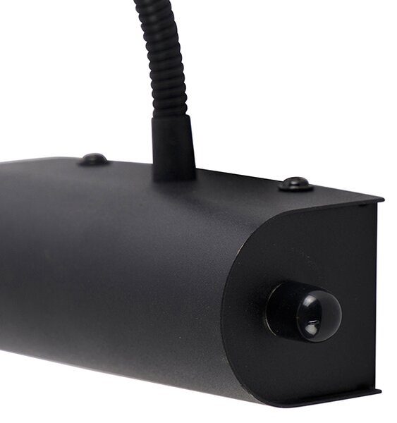 Applique da parete di design nera 18,5 cm con LED e dimmer - Tableau