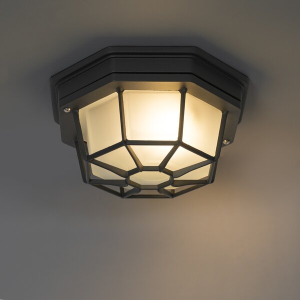 Plafoniera rustica grigio scuro 21,3 cm IP44 - Bri